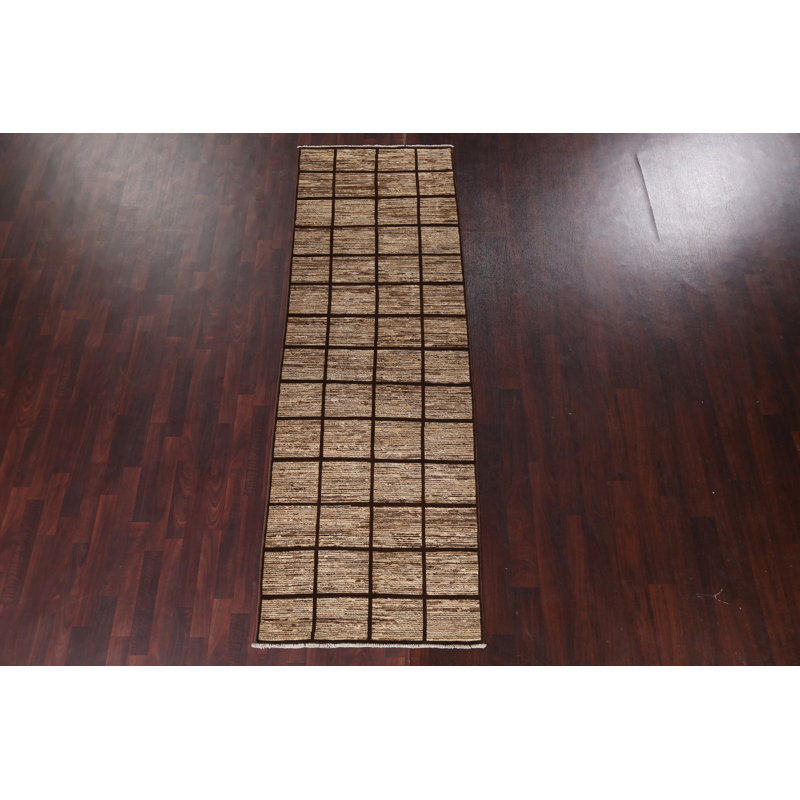 Checkered Gabbeh  Runner Rug 3x10