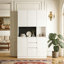 Armoire de cuisine 74 po avec 6 portes, 3 tablettes et 2 tiroirs-207587182