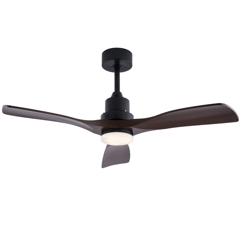 Jhamarion 42" Modern LED Ceiling Fan Chandelier with Remote, Black/Brown