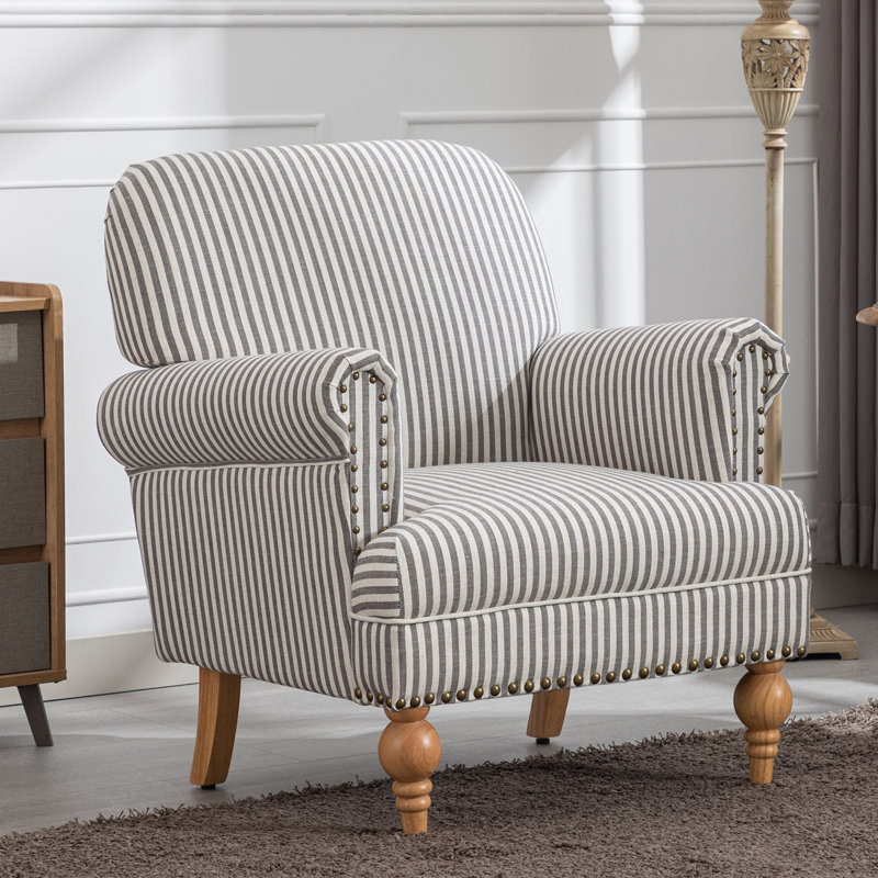 Fauteuil large de 31,5 po Tolna, Rayure noire