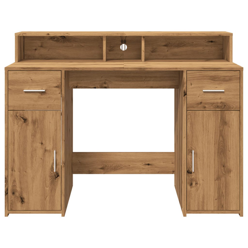 Computer Desk, Artisan/oak, 91cm H x 120cm W x 55cm D
