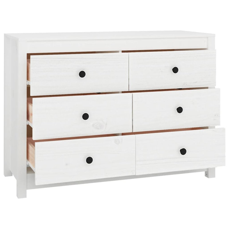 Side Cabinet 100x40x72 cm Solid Wood Pine, White