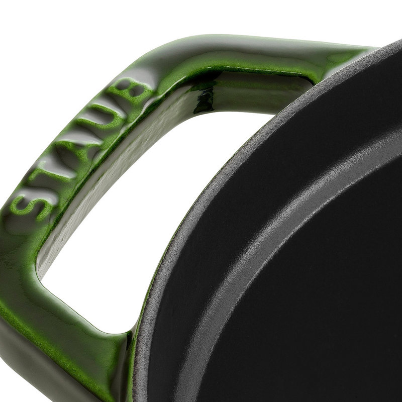 STAUB Oval Cast Iron Cocotte, 33cm, Basil