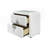 Charming White Teddy Sherpa Nightstand with Chrome Accents and Practical Design