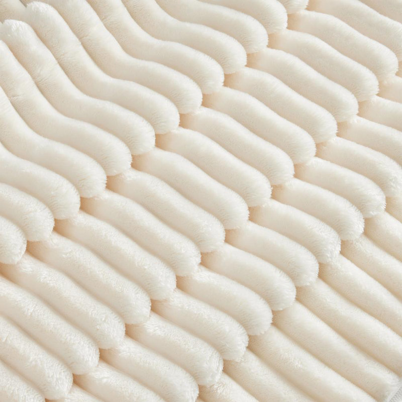 Canapé modulaire en U avec 2 repose-pieds Evelyn, Velours côtelé crème, H 34,6 po x l 120 po x P 55 po