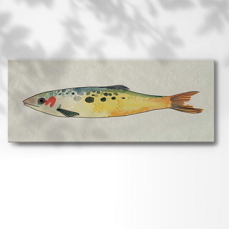 Impression sur toile, "Fantaisie de poisson I", H 24 po x l 60 po x P 1,5 po