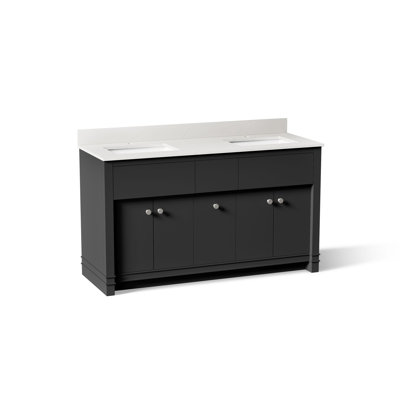Armoire de meuble-lavabo avec lavabo et plateau en quartz Alouette