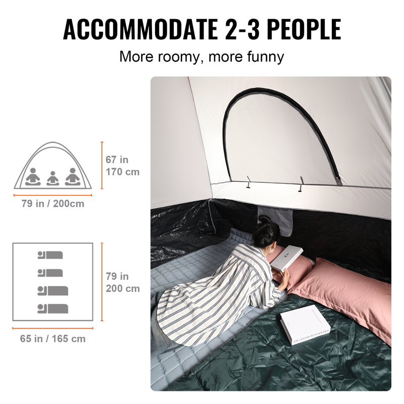 Gray 3-Person Waterproof Truck Bed Tent with Carry Bag