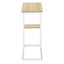 Table d'appoint, en forme de C, bout, côté, collation, stratifié naturel, métal blanc, contemporain, moderne-1203013459-1203013457