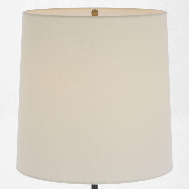 Thomas O'Brien Bryant 52" Adjustable Cordless Floor Lamp with Linen Shade, Modern Iron/Hand-Rubbed Antique Brass