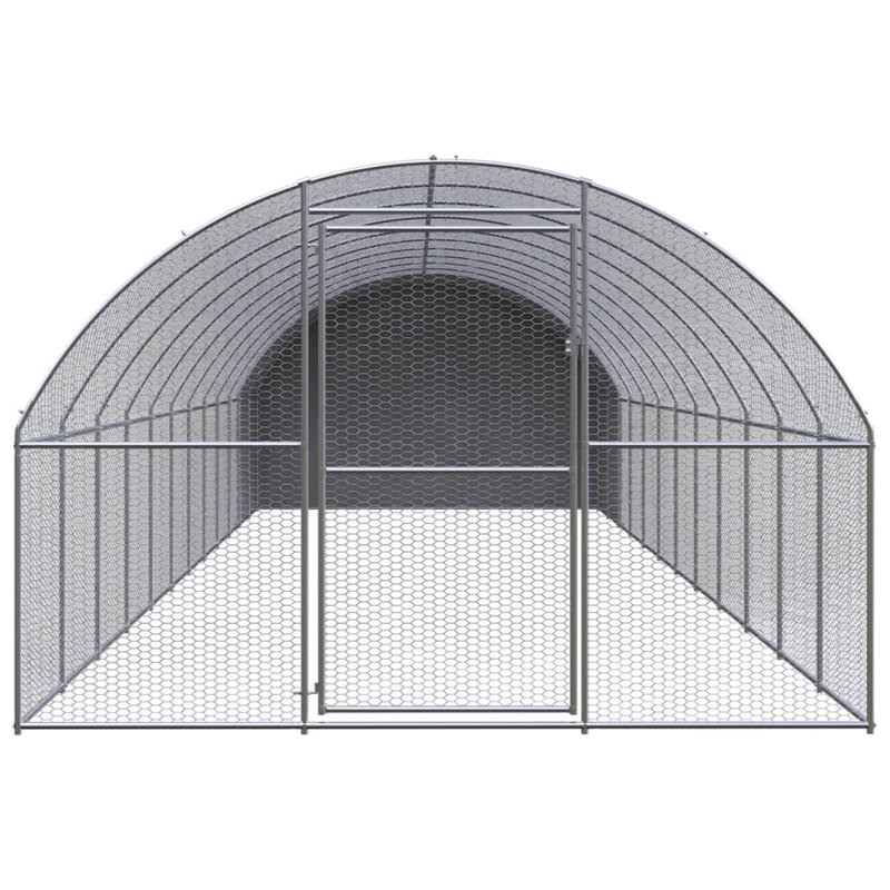 Cage à poulet résistante aux intempéries, H 78,7 po x l 118,1 po x L 472,4 po, gris