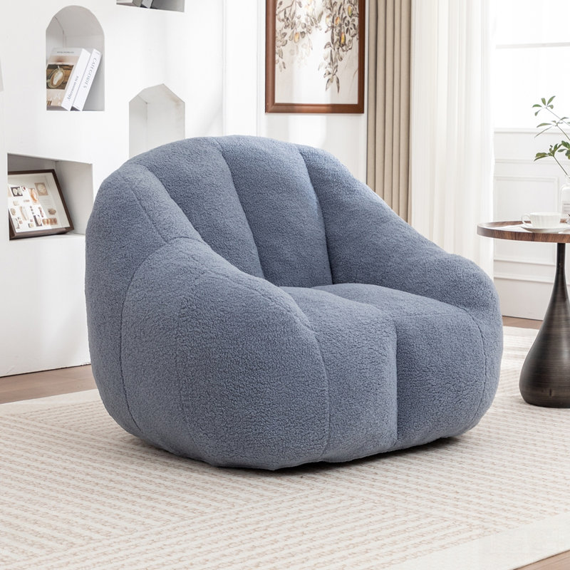 Fauteuil à billes confortable avec mousse à mémoire de forme, tissu en fausse fourrure et conception ergonomique pour les dortoirs, les appartements et les salons