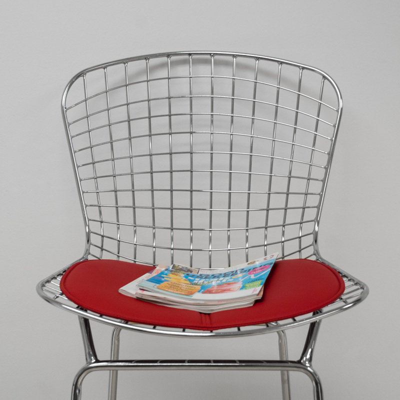 Jaaziah Upholstered Counter Stool with Metal Frame, Red, Bar Stool (28" Seat Height)