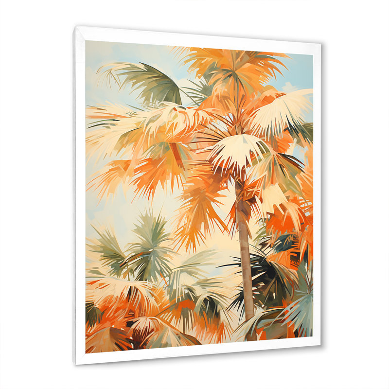 «Palm Tree Desert Oasis V», reproduction sur toile, Cadre blanc, H 40 po x l 30 po x P 1,5 po