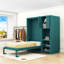 Lit escamotable simple en bois avec bureau et étagères-916169900