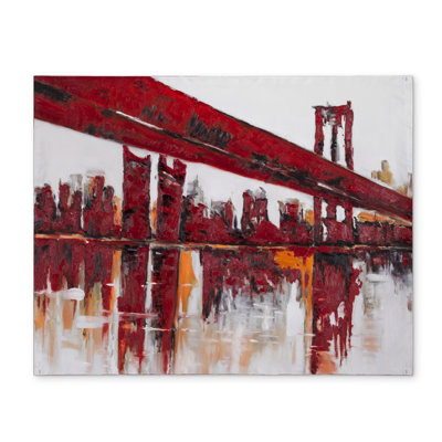 Red Bridge Polyester Placemat | Industrial Living Room Decor