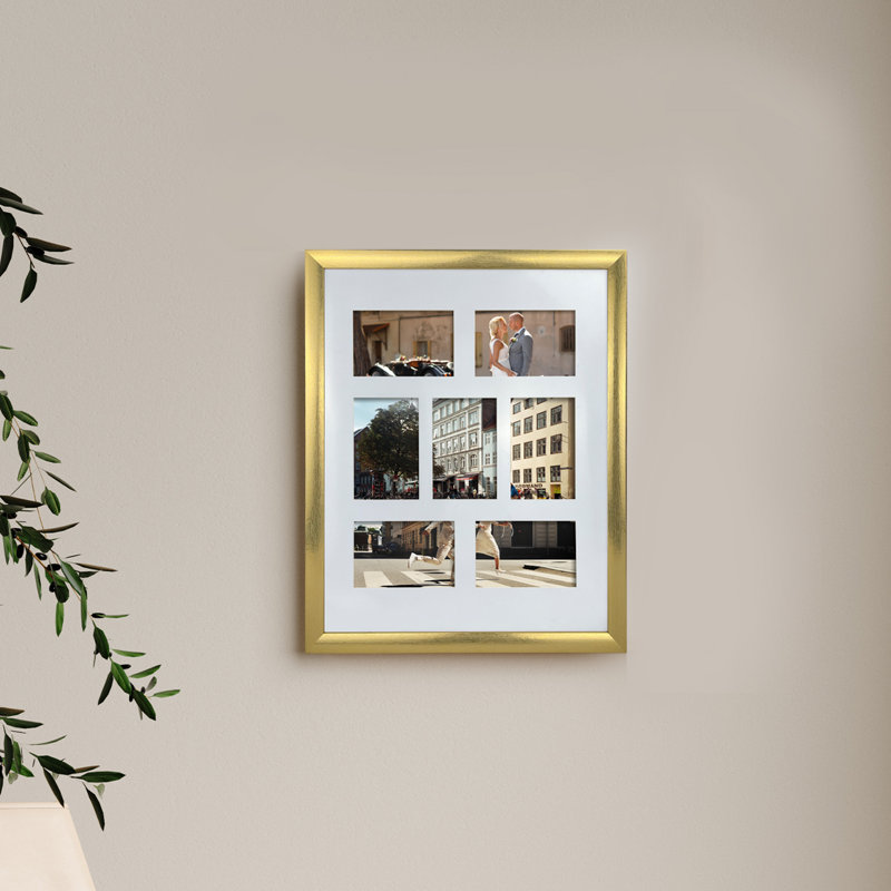 Colvard Bevelled Picture Frame with Mat, Gold