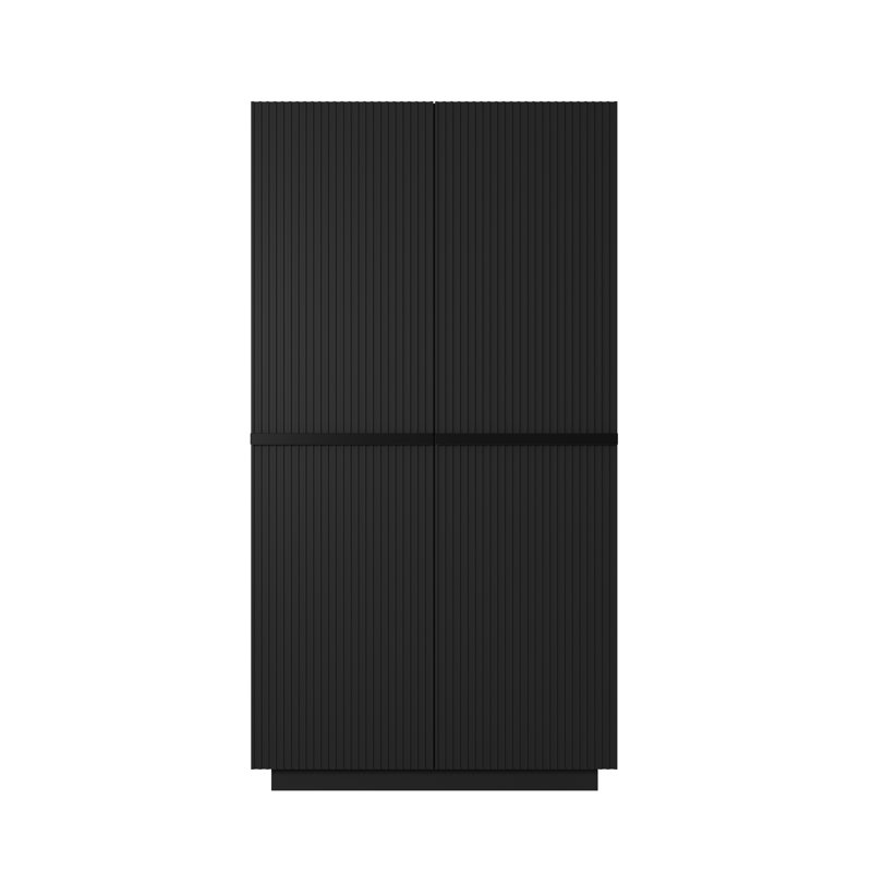 Alylah Manufactured Wood Wardrobe, Matte Black