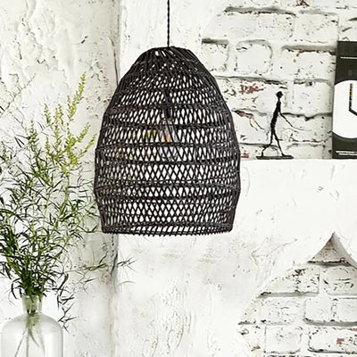 Alleman 1-Light Natural Rattan Pendant