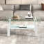 Table basse de salon en verre trempé transparent, 2 couches-323674247