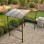 Pavillon de jardin barbecue 8X5Ft - structure en acier, plateau en polycarbonate à deux niveaux et tablettes incluses