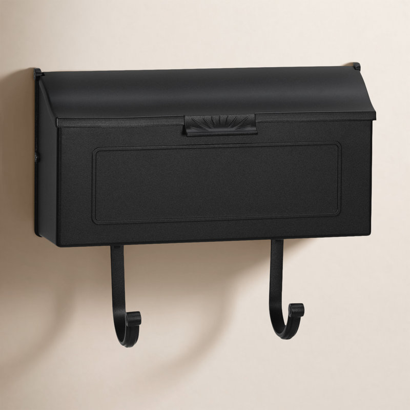 Aluminum Wall Mounted Mailbox, Black
