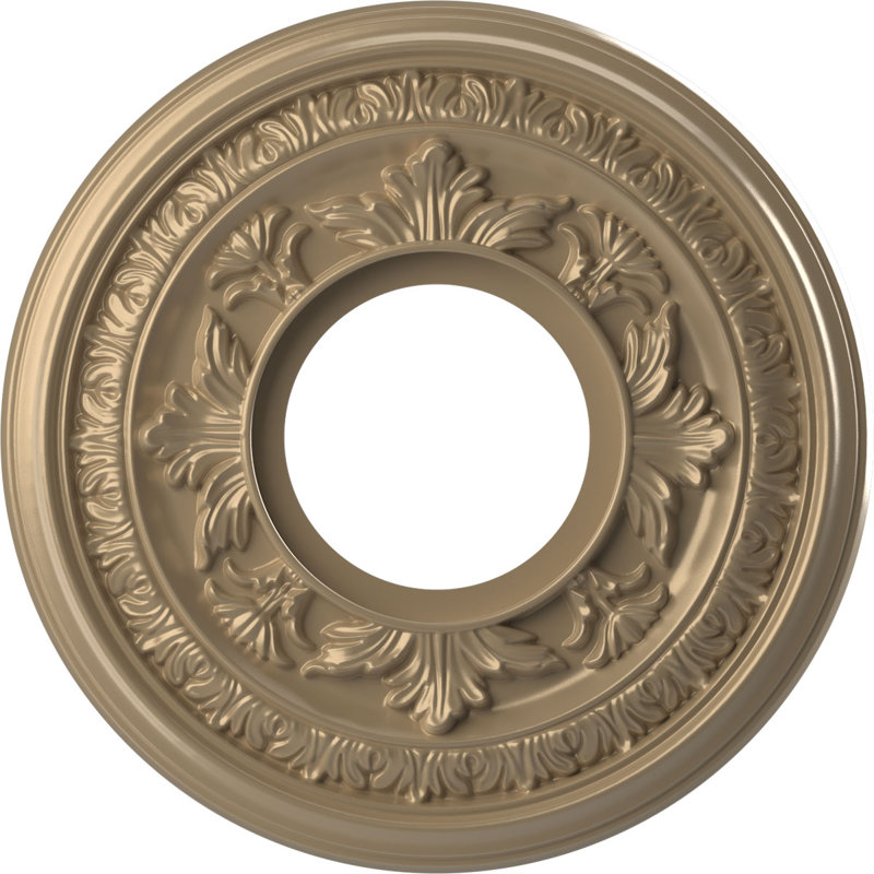 Médaillon de plafond en PVC thermoformé Baltimore, Inachevé, H 10 po x l 10 po x P 0,75 po