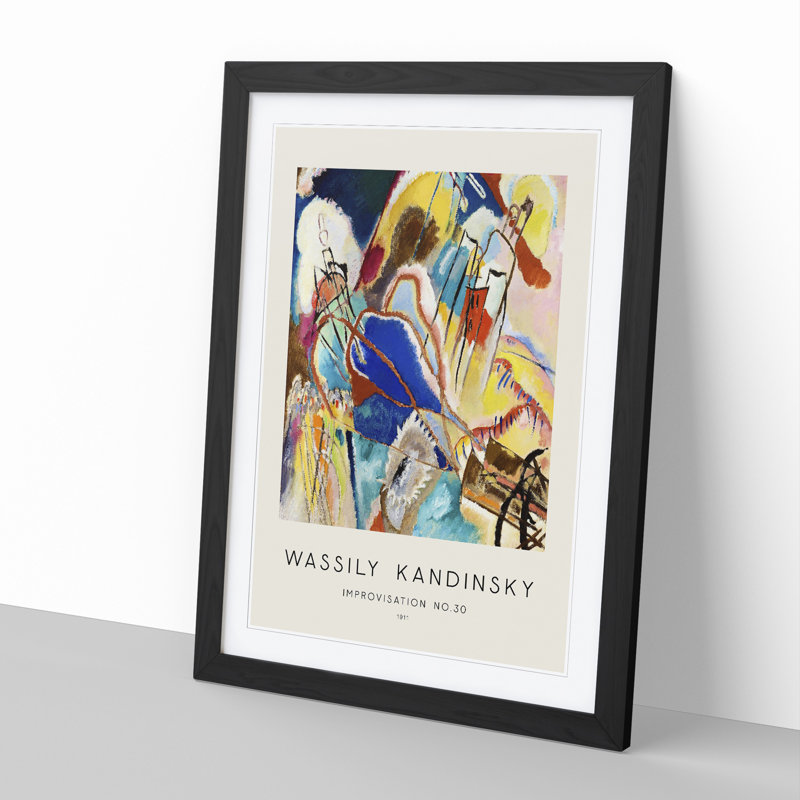 Improvisation No.30 by Wassily Kandinsky - Picture Frame Painting, 48cm H x 36cm W x 2cm D, Black Framed