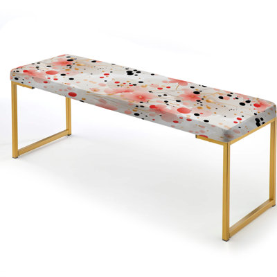 Northup - Floral Upholstered Gold Bench