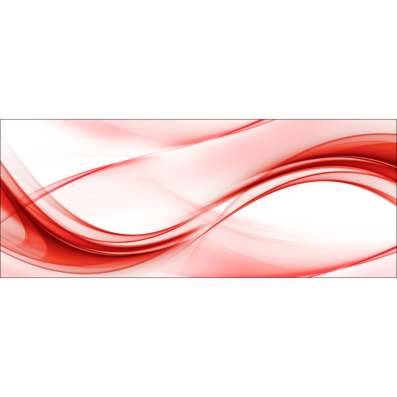 High Red Wave II - Graphic Art Print on Glass
