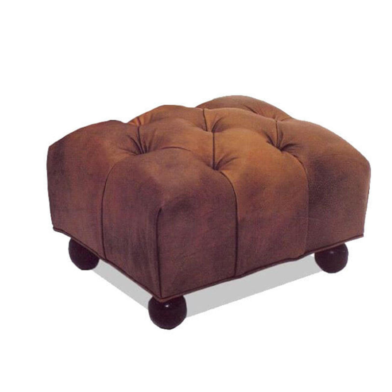 Ottoman, Bella Chocolate Performance Velvet, French Dark Cherry