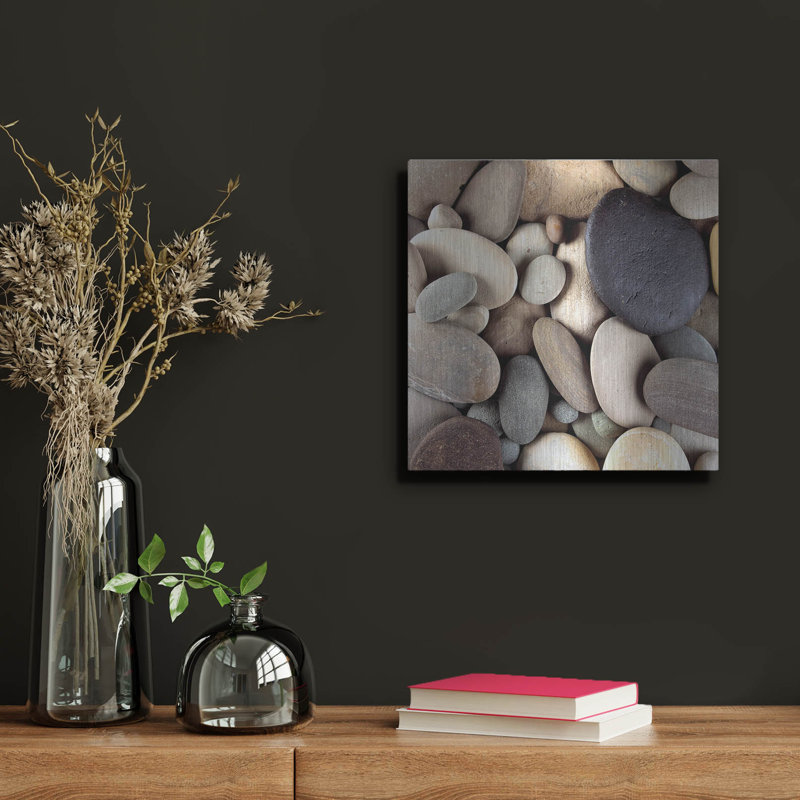 «Brown Pebbles» par Photoinc Studio, art mural en métal, H 12 po x l 12 po