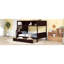Lits avec rangement, lit simple en bois sur lit double, espresso moderne pour la maison