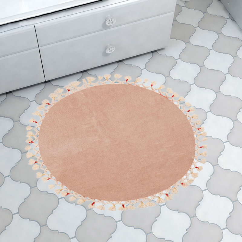 Soft and Stylish Bathmat, Cappuccino Color, 31.5 inches Diameter | 100% Acrylic, 1200 g/m², 1.2 inches Pile Height | Non-Slip Underside, Antibacterial, Easy Care, Machine Washable at 86°F | Perfect for Bathroom & Spa Decor