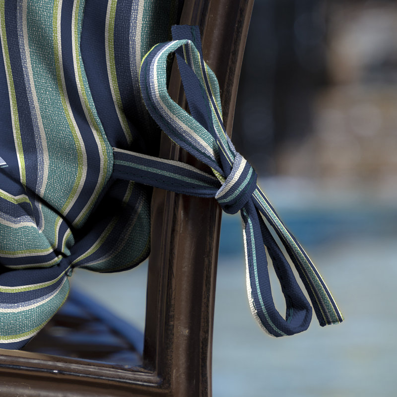 Sapphire Aurora Blue Stripe Tufted Polyfill Dining Chair Cushion Set