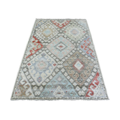 4'x6'1" Colorful Anatolian Village Inspired Soft Wool Hand Knotted Rug 2D52CC27CA1B48B7BA61B3BF63470745
