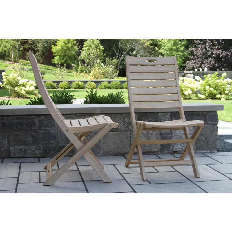 Chaise d'appoint d'extérieur Kinsler Eucalyptus, Blé délavé