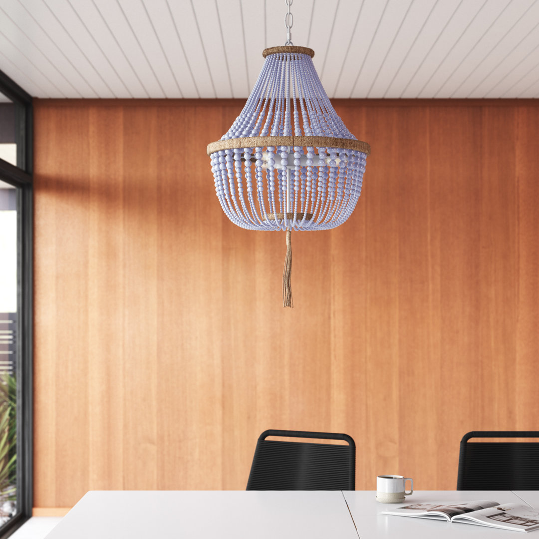 Llandel 3 - Light Unique / Statement Empire Chandelier with Beaded Accents Bungalow Rose 