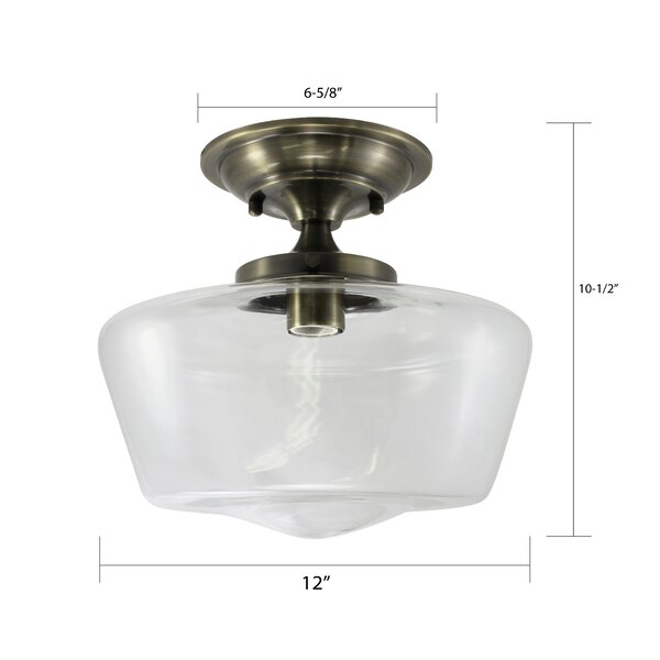 Charlton Home® Ricarda Glass Semi Flush Mount & Reviews | Wayfair