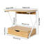 2 Tier Shelving Stand Rack with Drawer for Kitchen Household Storage Organizer , Home Office Desktop Shelf Printer Rack Free Standing Metal Frame Wood Tabletop-297235497