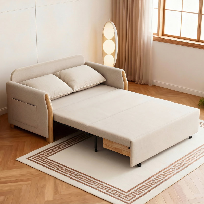 2 Seater Linen Blend Sofa Bed