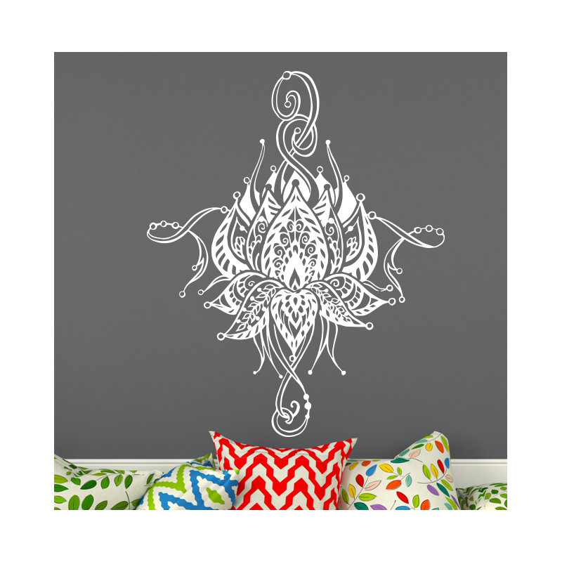 Décalcomanie murale fleur lotus Buller, Blanc