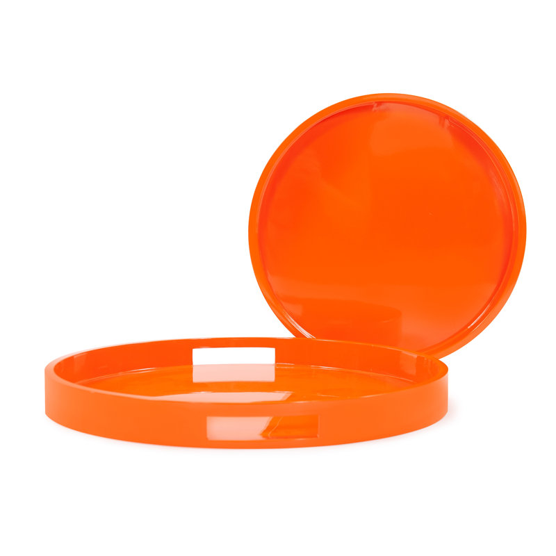 Bharati Wood Tray - Set of 2, Orange