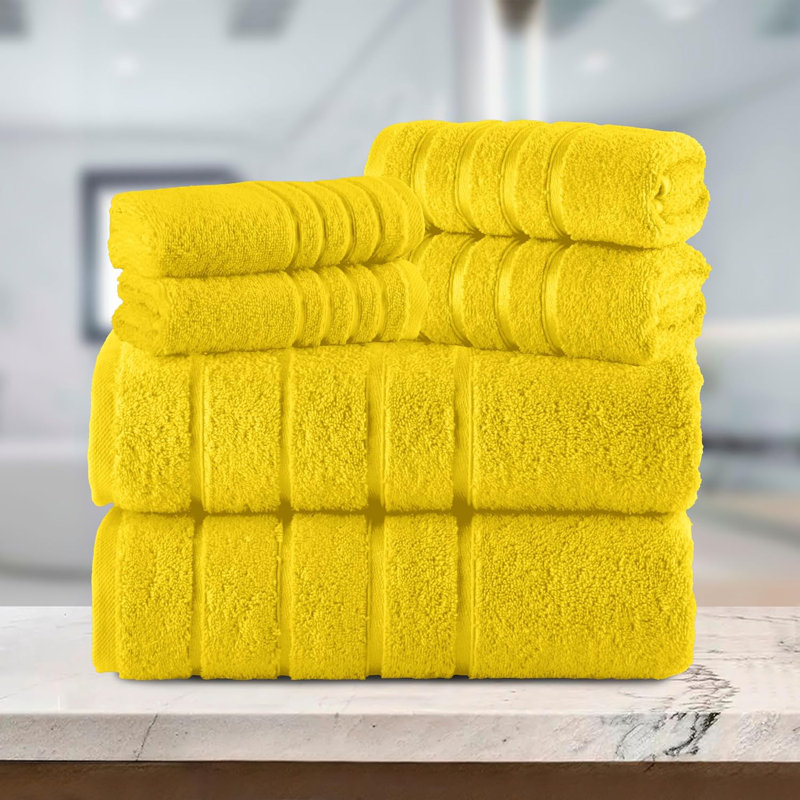 Ensemble de serviettes 6 pièces Elegant Comfort, Jaune