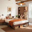 Structure de lit plateforme en bois massif de 12 pouces, structure de lit en bois sans sommier-548892373-548892374