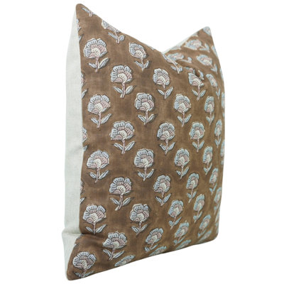 Housses de coussin en lin pur à motif de Fab Fabine, 20 x 20 pouces - Rohini