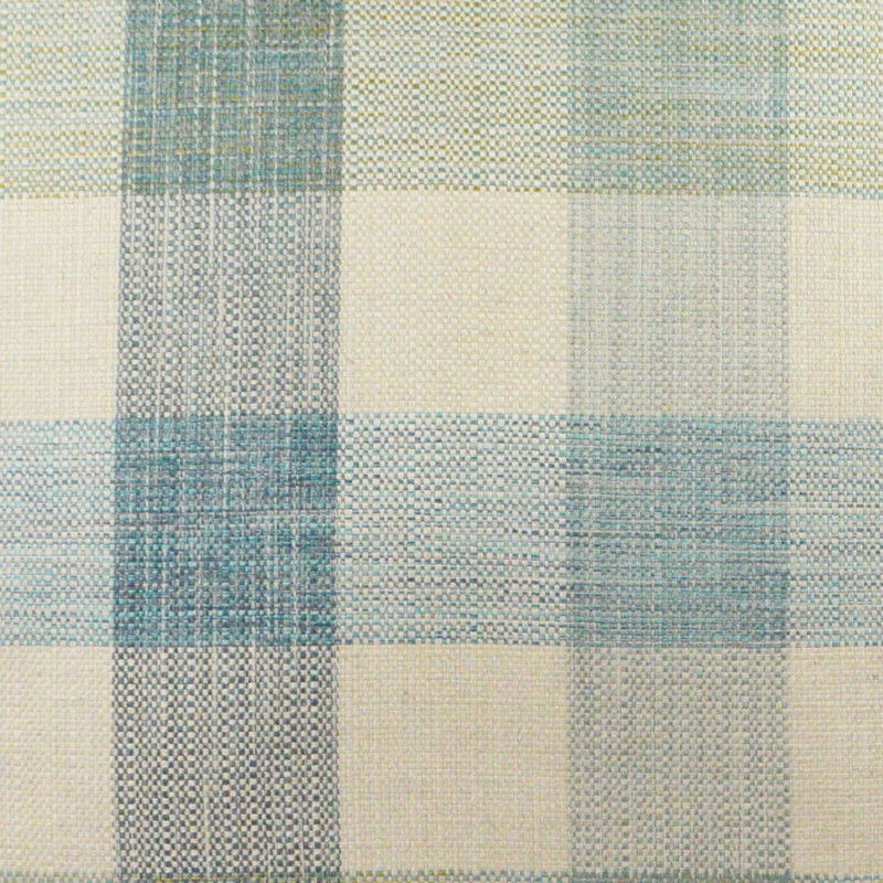 Plantation Plaid Reversible Throw Pillow, Aqua, Square 24"