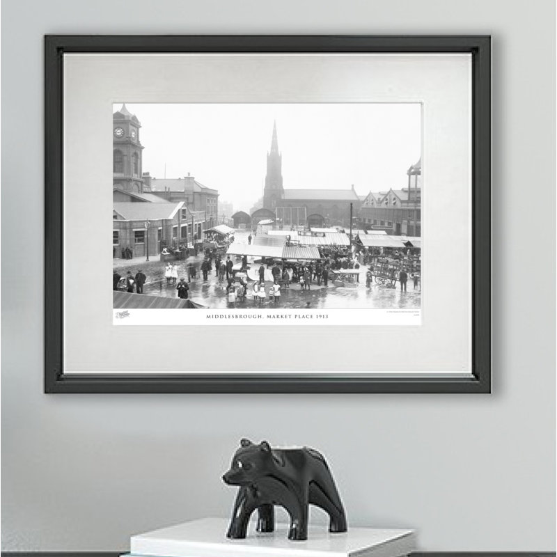 Middlesbrough, Market Place 1913 - Single Picture Frame Print, 45cm H x 60cm W x 2.3cm D