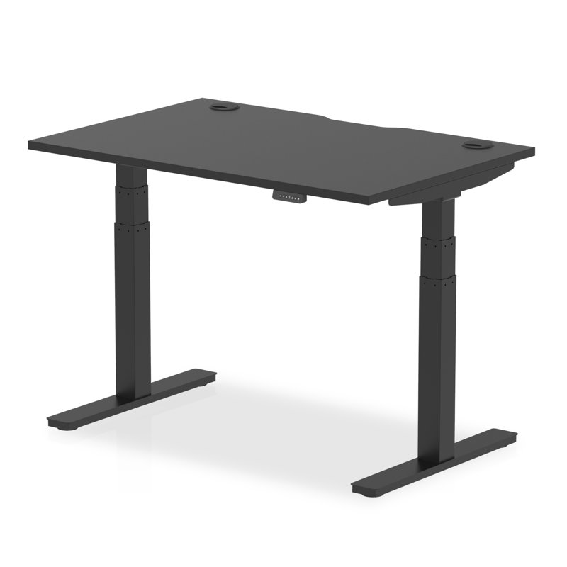 Adjustable Metal Base Standing Desk, Black, 66cm H x 120cm W x 80cm D