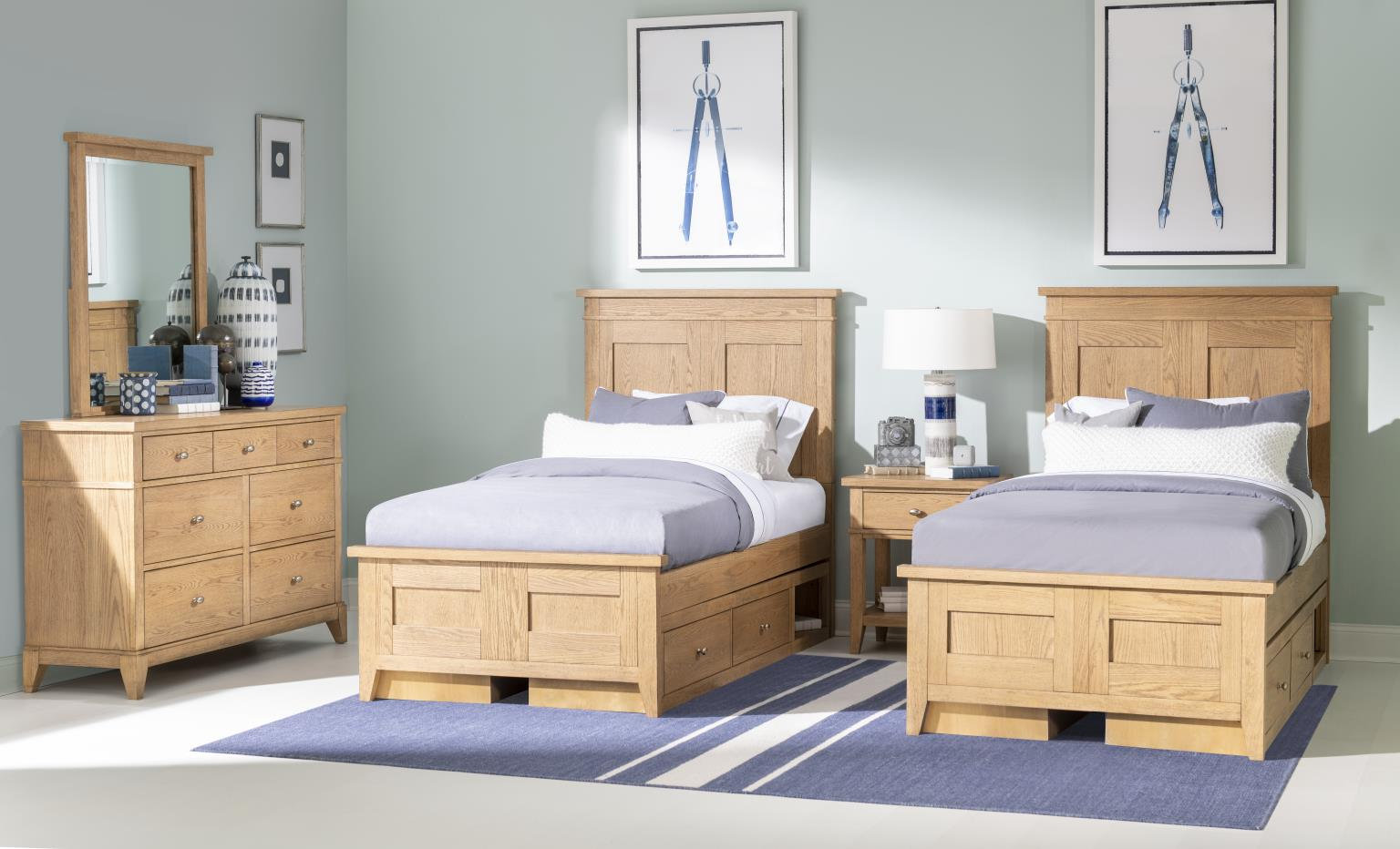 Today's Traditions Complete Panel Bed, Hickory, Twin
